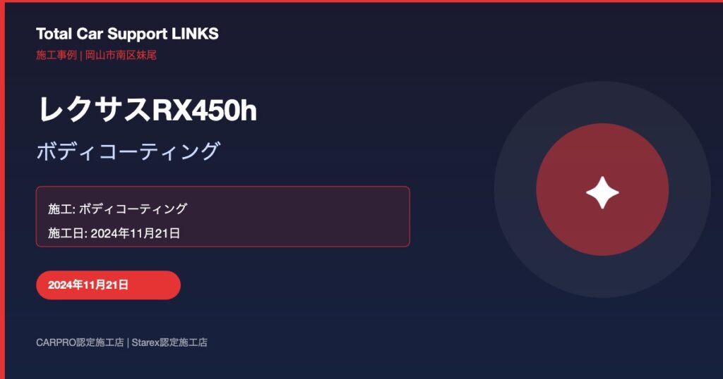 レクサスRX450h ボディコーティング施工 Links Blog 42 Img 1 1024x538